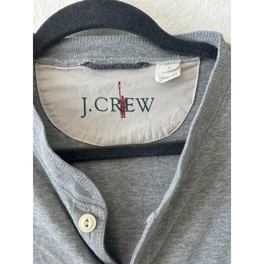 Vintage J Crew Union Suit Gray Cotton‎ Long Sleeve Button Front One Piece SZ L